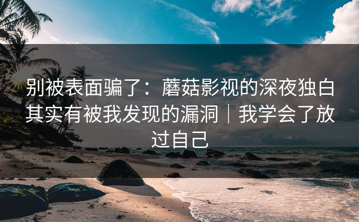 别被表面骗了：蘑菇影视的深夜独白其实有被我发现的漏洞｜我学会了放过自己